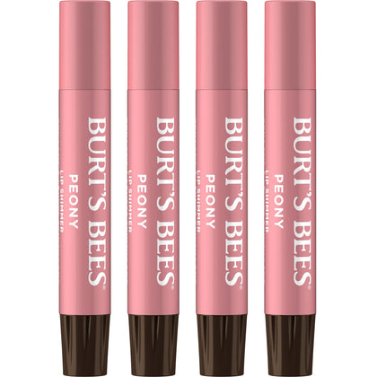 Burt's Bees Shimmer Lip Tint Set front view showing four tinted lip balms