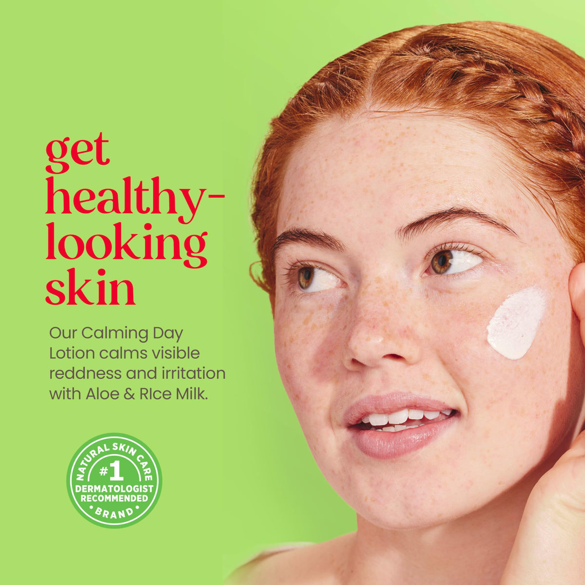 Burt's Bees SPF 30 Calming Day Lotion application on face
