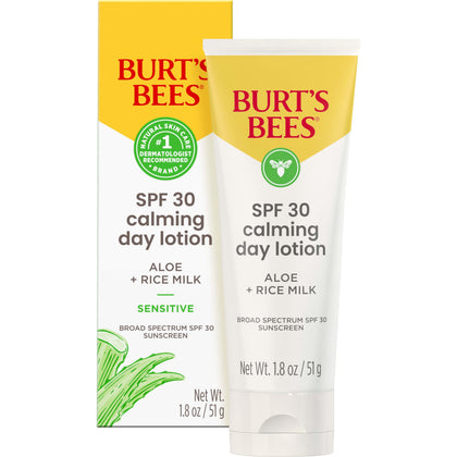 Burt's Bees SPF 30 Calming Day Lotion front view in tube