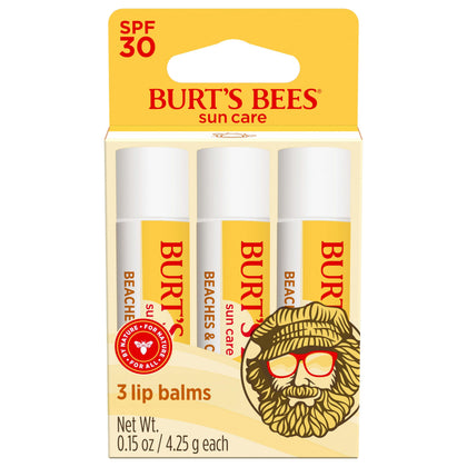 Burt's Bees SPF 30 Lip Balm Beaches and Cream front view