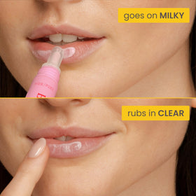 Burt's Bees Sweet Strawberry Lip Milk texture close-up