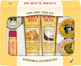 Burt's Bees Tips and Toes Gift Set front view with travel size products