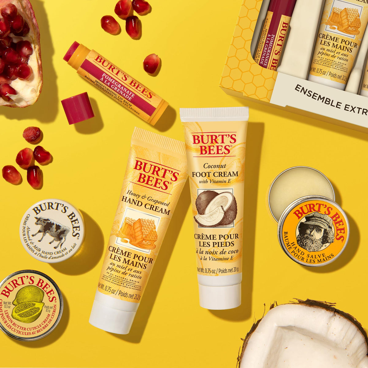 Burt's Bees Tips and Toes Gift Set packaging with all products displayed