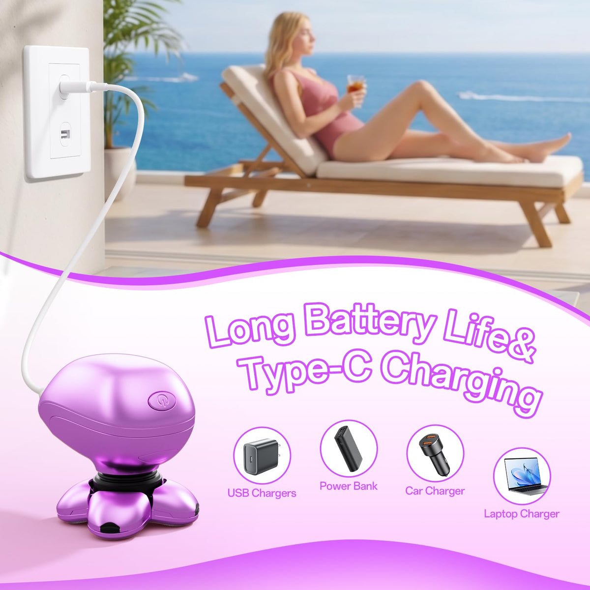 Burtily Women's Electric Razor with travel lock engaged