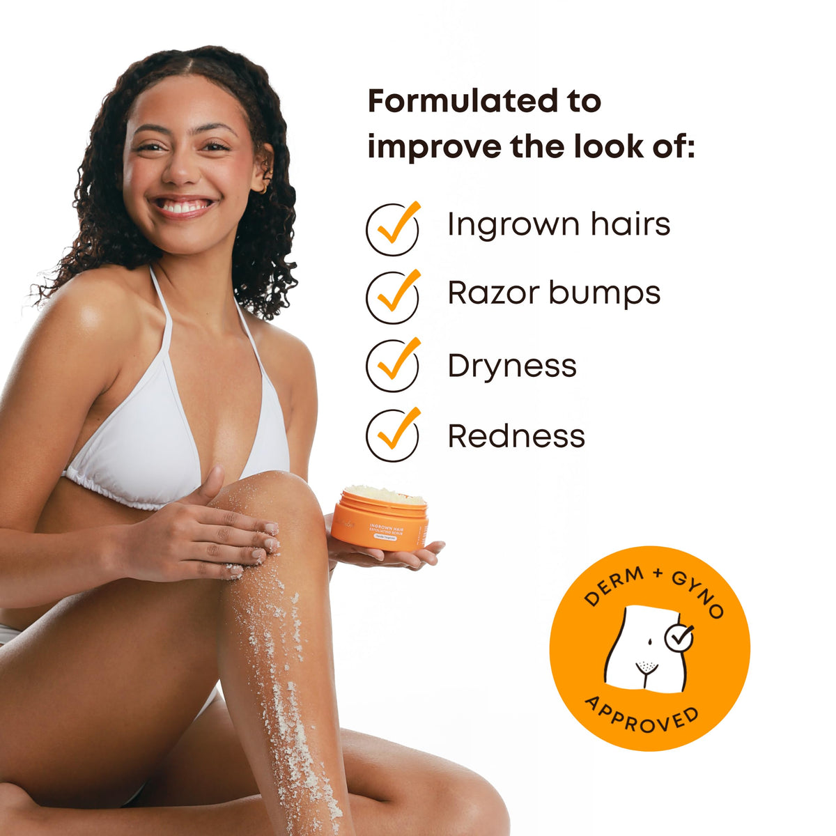 Bushbalm Ingrown Hair Exfoliating Body Scrub Vanilla Tangerine packaging