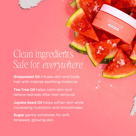 Bushbalm scrub being applied to skin in shower