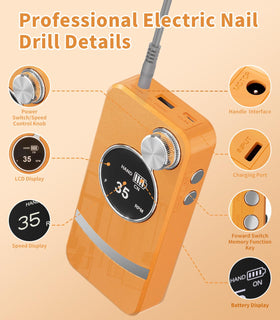 buways Electric Nail Drill showing speed control knob
