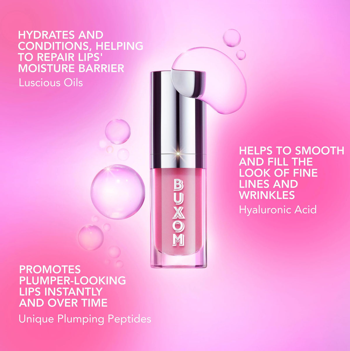 Buxom Full-On Glossy Lip Oil Berry Blast on lips