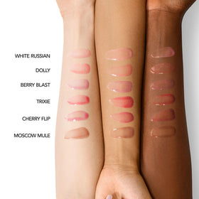 Buxom Full-On Glossy Lip Oil Berry Blast texture close-up