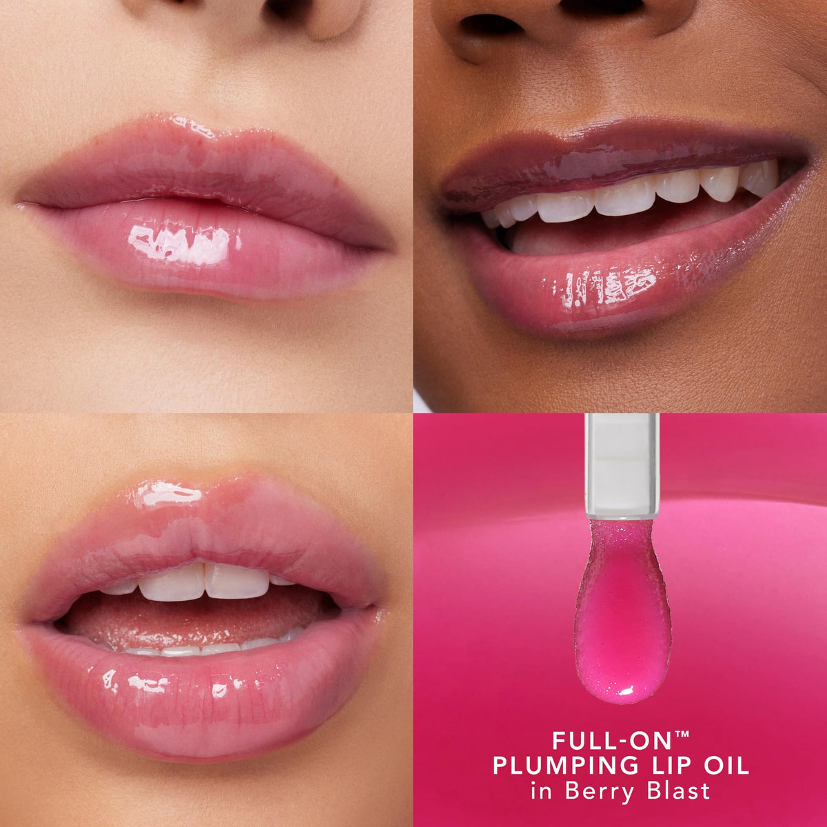 Buxom Full-On Glossy Lip Oil Berry Blast with applicator
