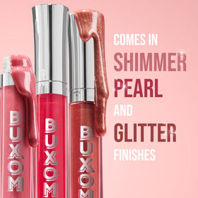 Buxom Full-On Plumping Lip Polish Gloss Sandy texture on lips