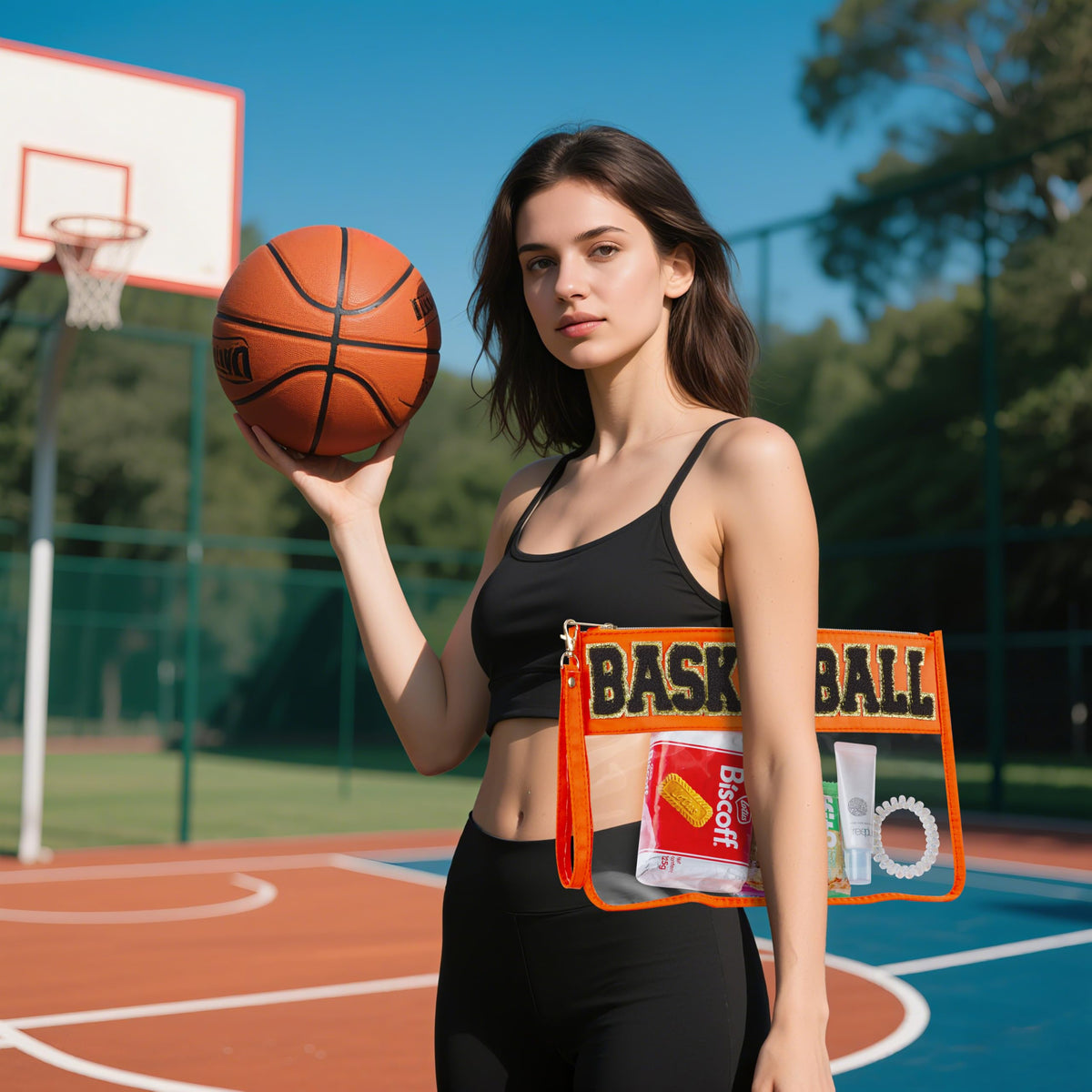 BuyCard Basketball Gifts small pouch open with items inside
