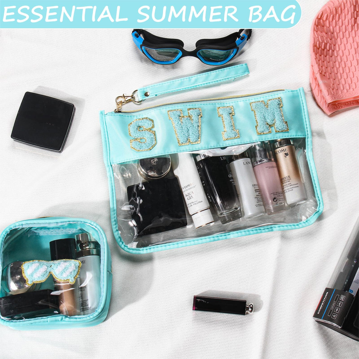 BuyCard Cosmetic Bag with zipper closure and wristlet