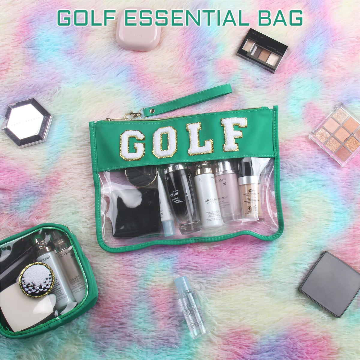 BuyCard Golf Cosmetic Makeup Bag Set packaging display