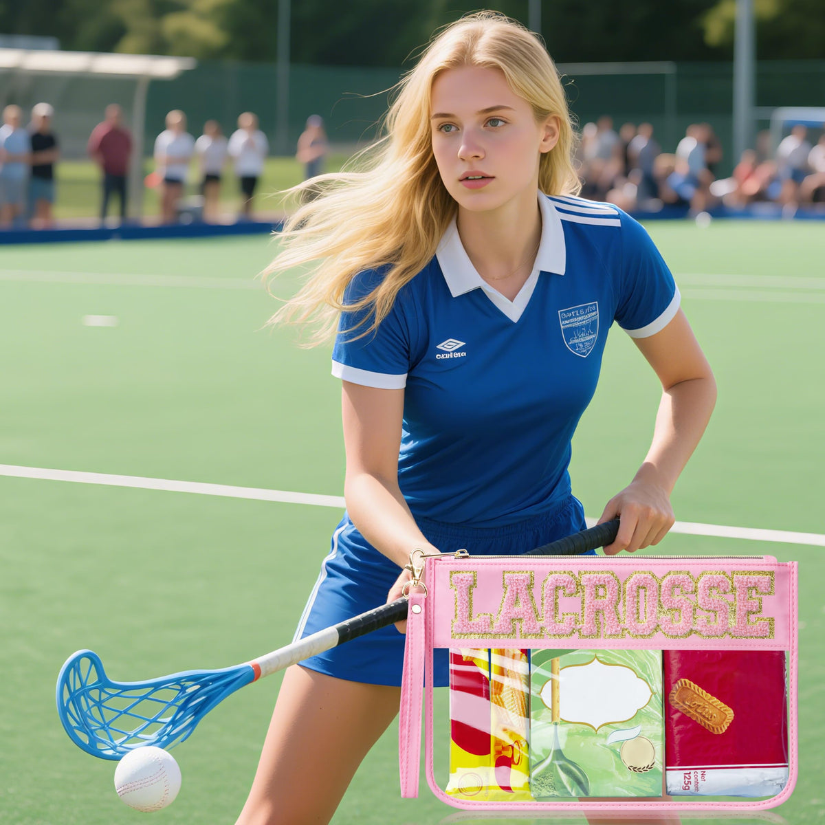 BuyCard Lacrosse Cosmetic Bag Set displayed on a vanity