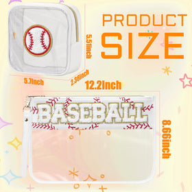 BuyCard large baseball makeup bag with pattern and zipper