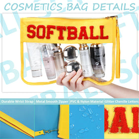 BuyCard Softball Makeup Bag Set larger bag side view