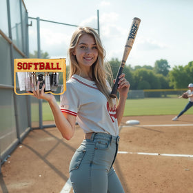 BuyCard Softball Makeup Bag Set packaging display