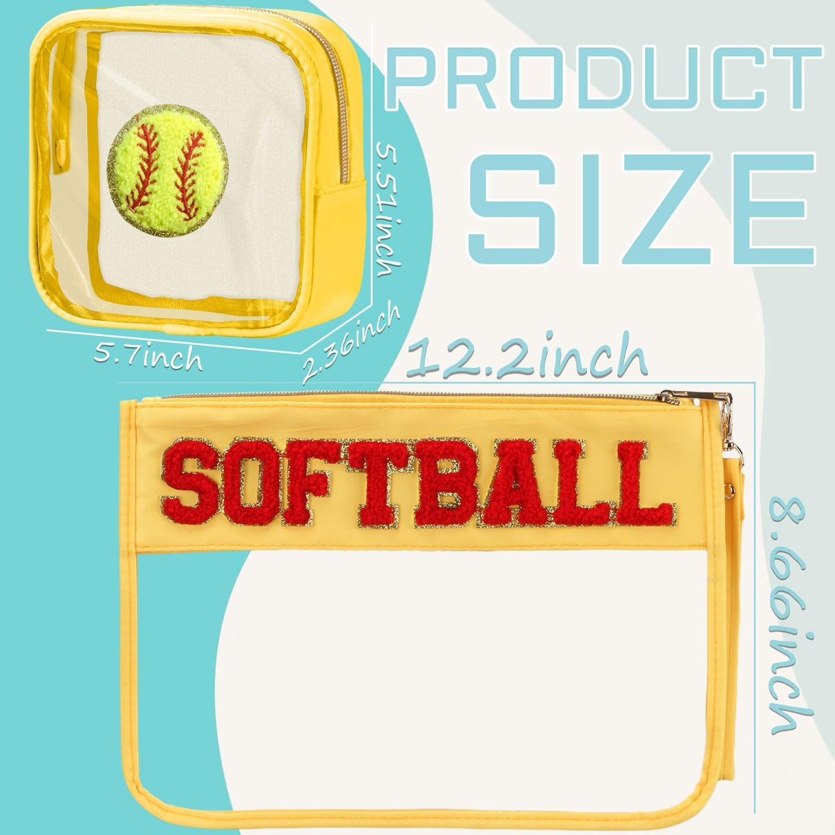 BuyCard Softball Makeup Bag Set smaller bag front view