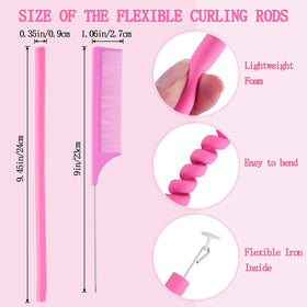 Buytta Flexi Rods Curlers showing various curl styles