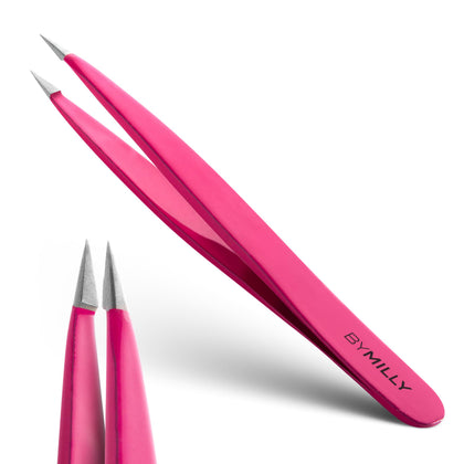 By MILLY Pointed Tweezers pink model front view