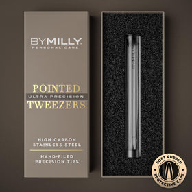 By MILLY Pointed Tweezers side view showcasing the sharp tips