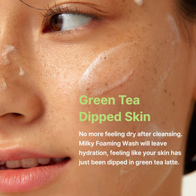 BY WISHTREND Green Tea & Enzyme Milky Foaming Wash texture on hand