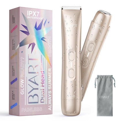 BYART Pubic Hair Bikini Trimmer front view in champagne gold