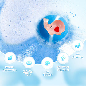 BYGGVIR bath bomb dissolving in warm water