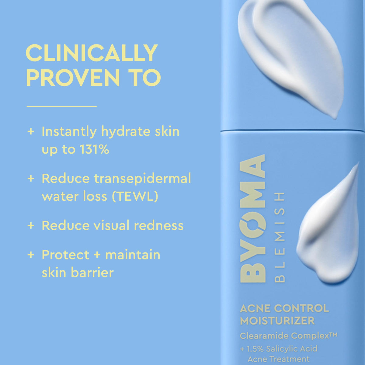 BYOMA Blemish Control Moisturiser 109g side view