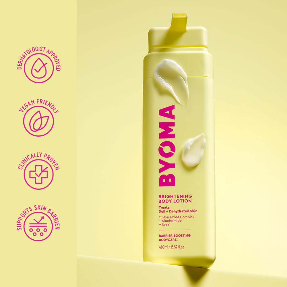 BYOMA Brightening Body Lotion with ingredients list