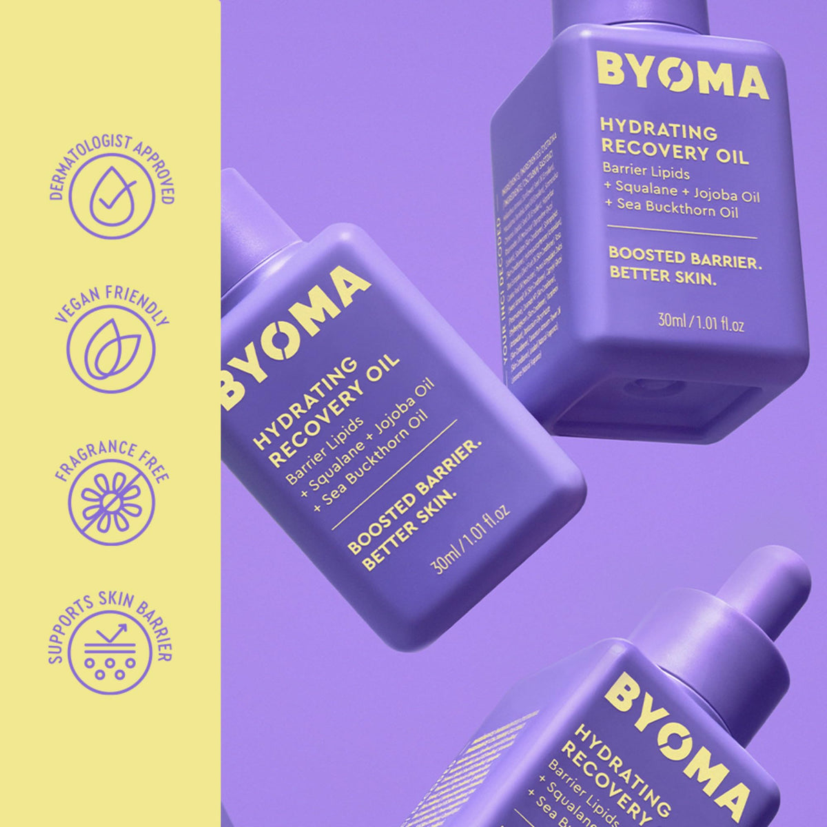 BYOMA Hydrating Recovery Oil packaging
