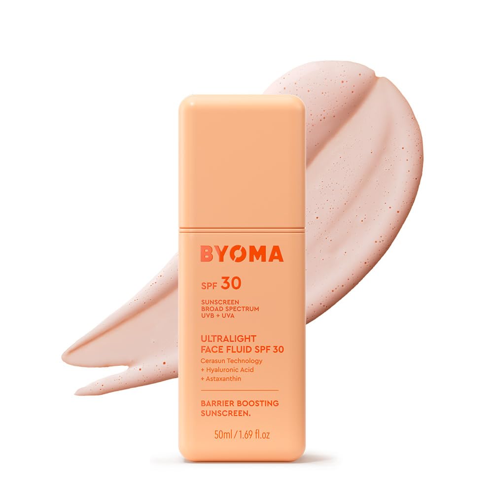 BYOMA Ultralight Face Fluid SPF 30 front view with packaging