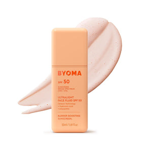 BYOMA Ultralight Face Fluid SPF 50 front view with packaging
