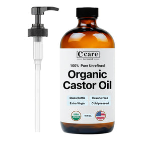C CARE Castor Oil 100% Pure Organic Cold Pressed 16oz front view