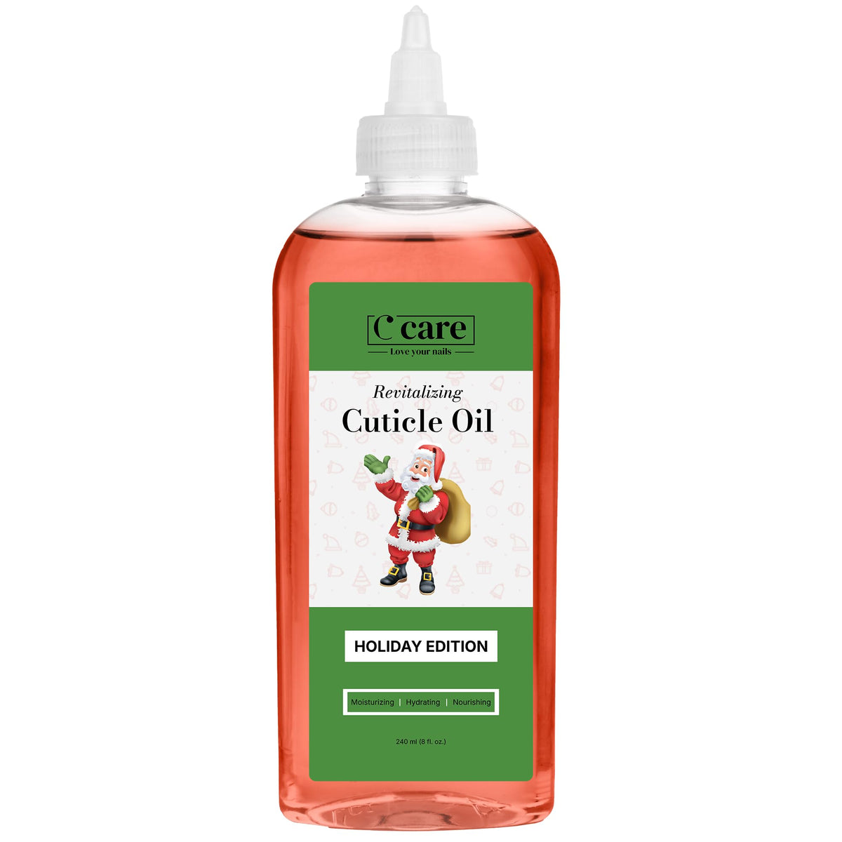 C CARE Holiday Edition Cuticle Oil front view in spill-proof bottle