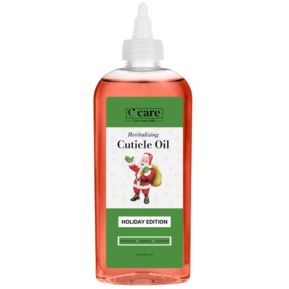C CARE Holiday Edition Cuticle Oil front view in spill-proof bottle