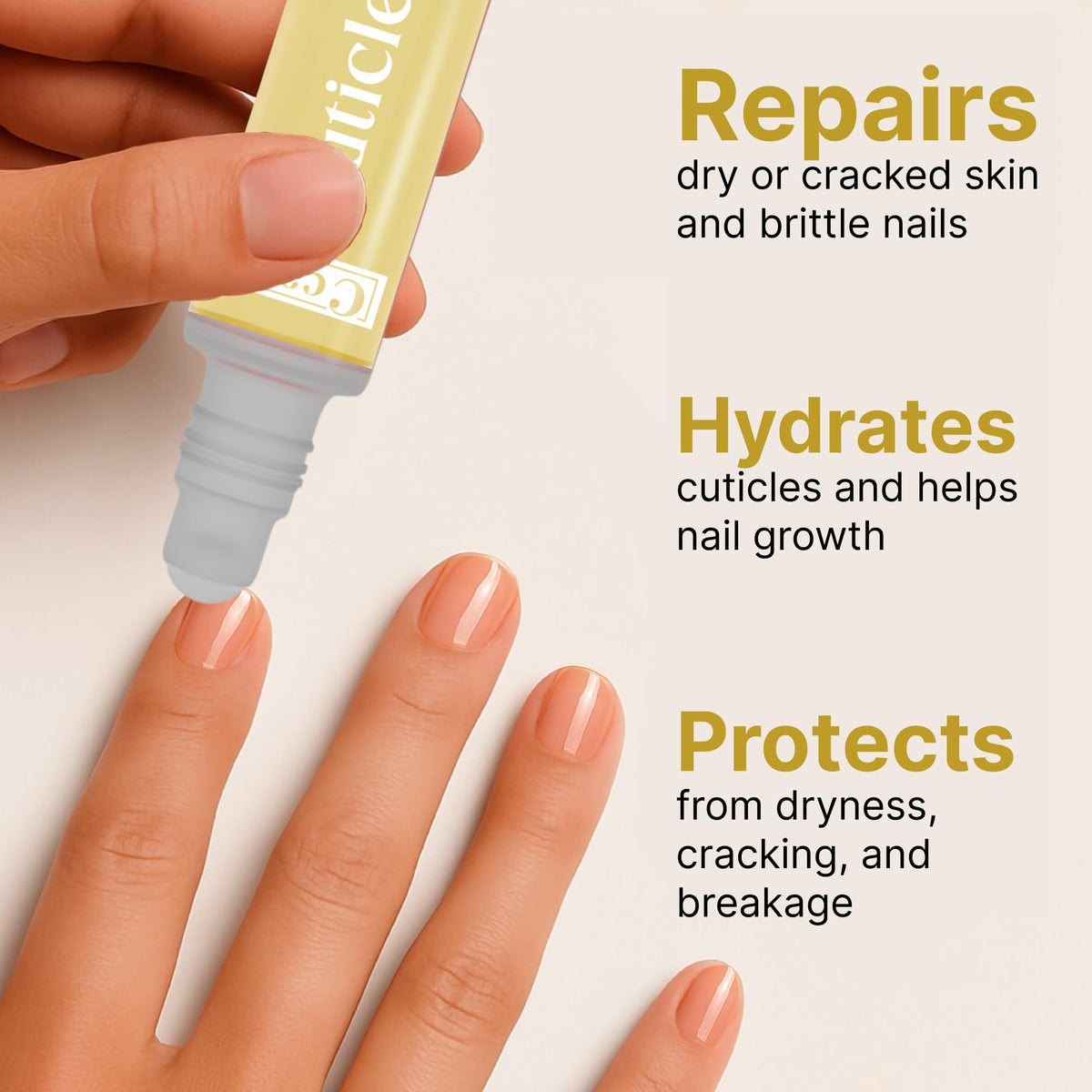 C CARE Sweet Almond Cuticle Oil application on cuticles