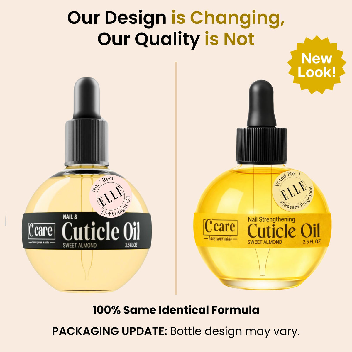 C CARE Sweet Almond Cuticle Oil dropper and brush