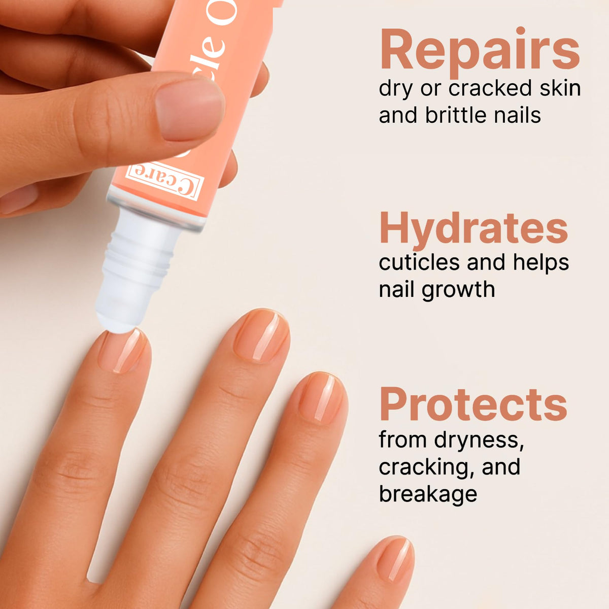 C CARE Vanilla & Sugar Cuticle Oil application on nails