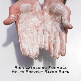 C. O. Bigelow Shaving Cream application on skin