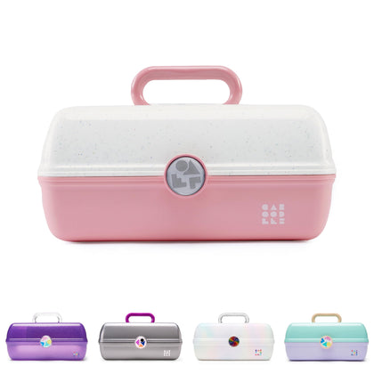 Caboodles On-The-Go Girl Cosmetic Case front view with retro design