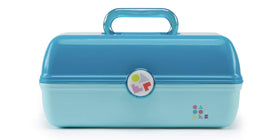 Caboodles On-the-Go Girl Cosmetic Organizer front view in Turquoise