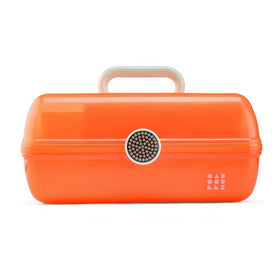 Caboodles On-The-Go Girl Makeup Box in orange shimmer front view