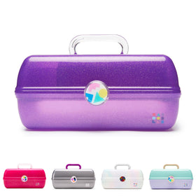 Caboodles On-The-Go Girl Makeup Box in Purple Sparkle front view