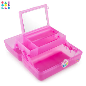 Caboodles On-The-Go Girl Makeup Box lifestyle scene in a travel setting