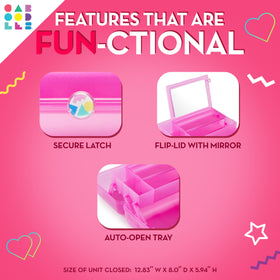 Caboodles On-The-Go Girl Makeup Box open showing storage space
