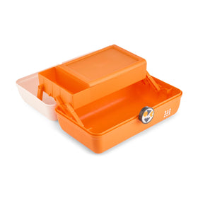 Caboodles On-The-Go Girl Makeup Box open view showing compartments