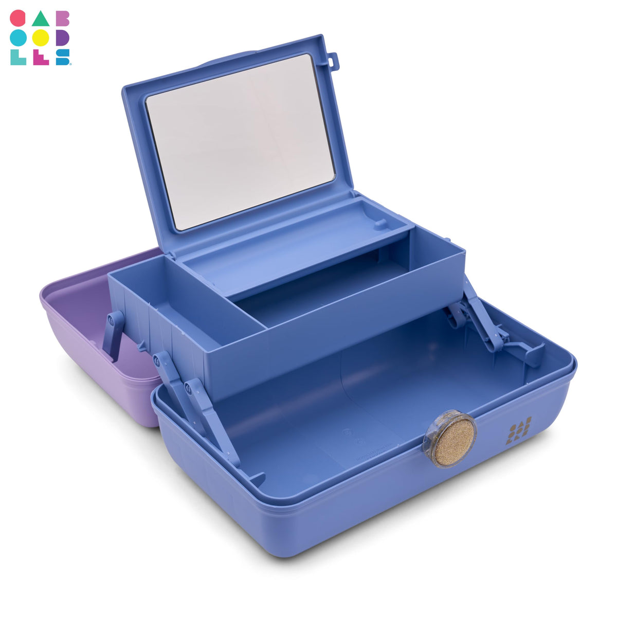 Caboodles On-The-Go Girl Makeup Box side view with secure latch
