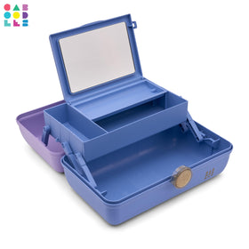 Caboodles On-The-Go Girl Makeup Box side view with secure latch